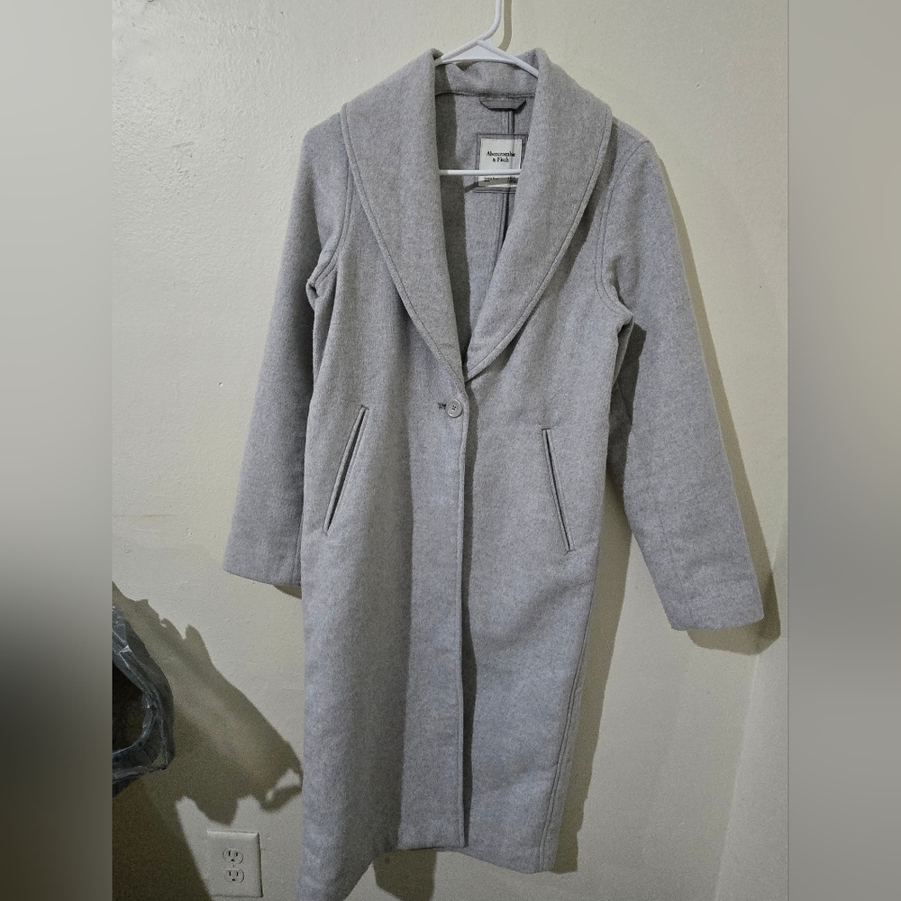 Abercrombie & Fitch Light Gray Trench Coat